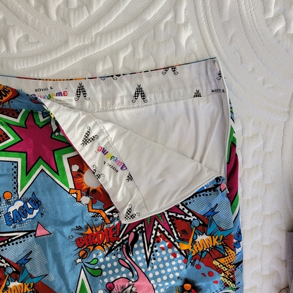Royal & Awesome Womens Partoon Golf Skort Loud Cartoon Comics Side Zip Size 14 - Picture 7 of 14